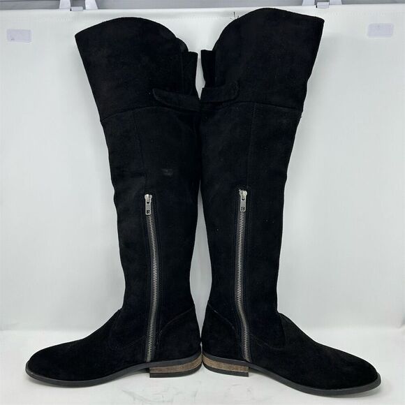 Born Women's Over the Knee Black Leather Tall Boots Size 7 Fall Winter Chic - Picture 5 of 13